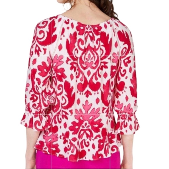 International Concepts Harmonic Print Peasant On/Off Shoulder Top Size XL - Picture 3 of 7